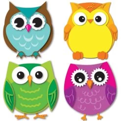 Colorful Owls Mini Cut-Outs By Carson Dellosa