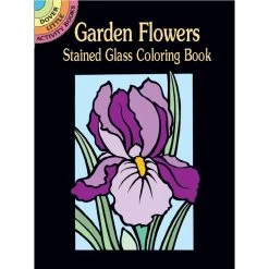 Dover Little Activity Book: Garden Flowers Stained Glass Coloring Book