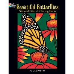 Beautiful Butterflies Stained Glass Coloring Book By Dover