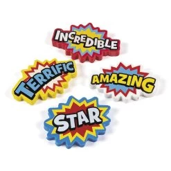 Rubber Superhero Erasers By Fun Express