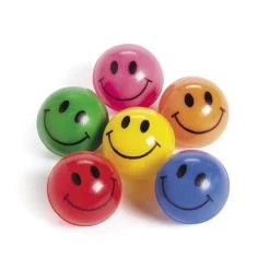 Rubber Smile Face Bouncing Balls By Fun Express