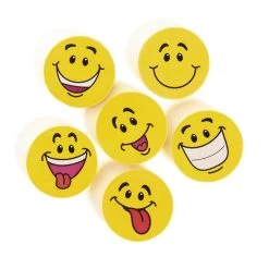 Large Smile Face Erasers By Fun Express