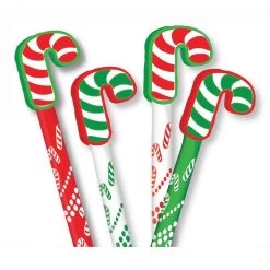 Candy Cane Pencil Topper Erasers Assortment