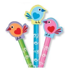 Birdie Bird Pencil Topper Erasers Assortment