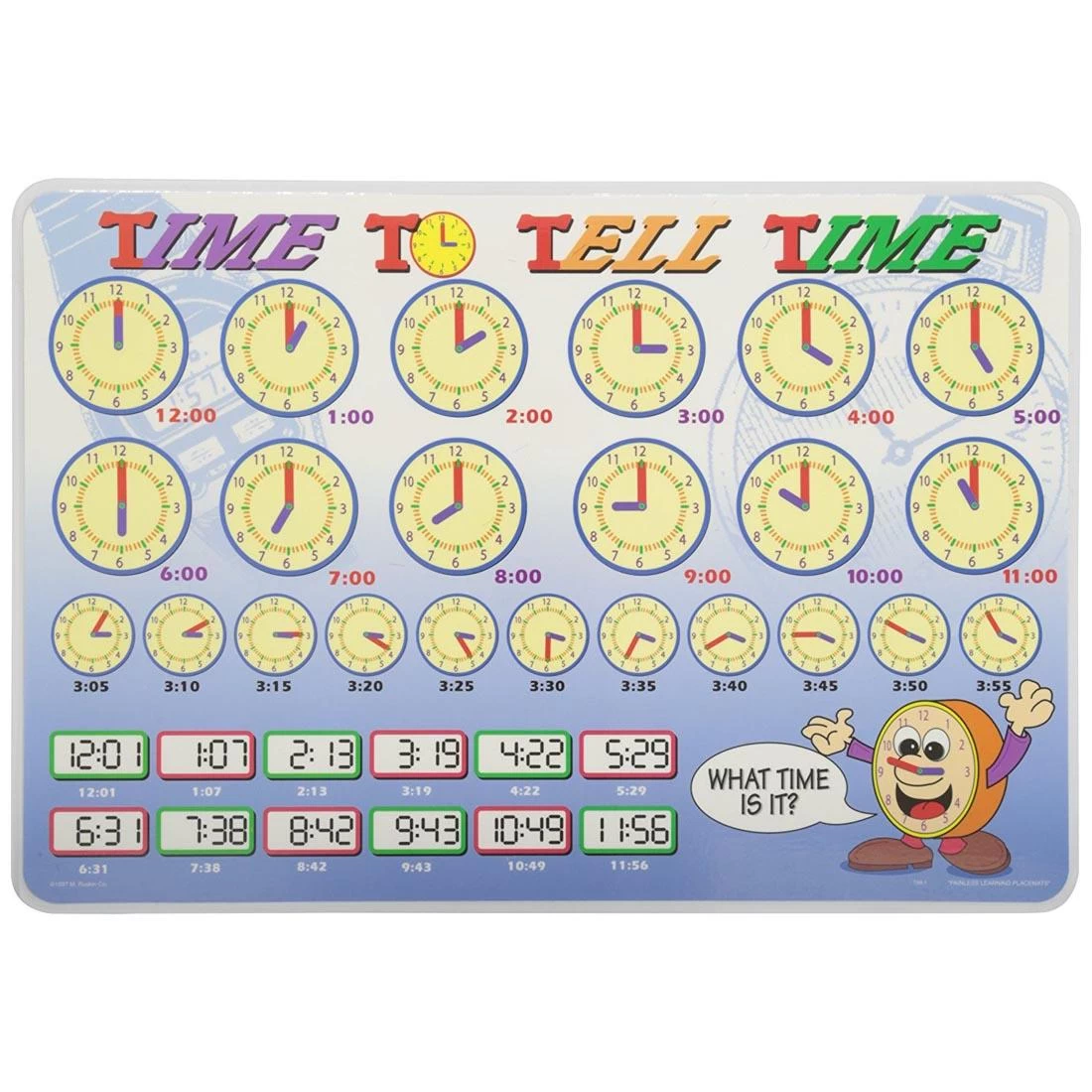 Painless Learning Placemat: Time To Tell Time 3 Painless Learning Placemat: Time To Tell Time
