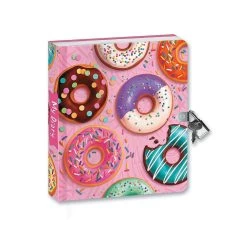 Donut Glitter Lock & Key Diary By Peaceable Kingdom