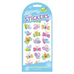 Sweet Butterfly Glitter Stickers By Peaceable Kingdom