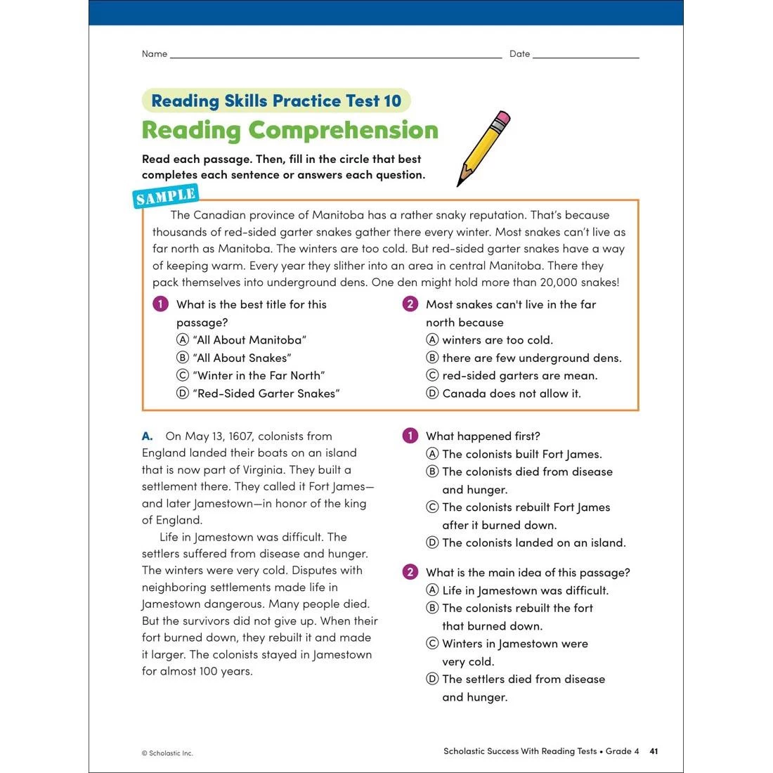 Scholastic Success With Reading Tests Workbook Grade 4 7 Scholastic Success With Reading Tests Workbook Grade 4 - Image 5
