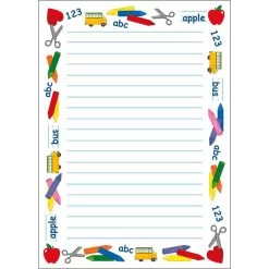 Creative Shapes School Time/Lined Large Notepad