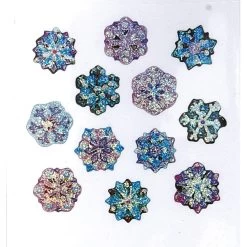 Pink & Blue Snowflakes Micro Sandylion Acid-Free Stickers