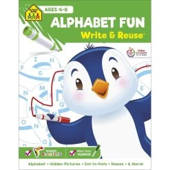 Alphabet Fun Write And Reuse Workbook By School Zone