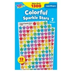 TREND Colorful Sparkle Stars SuperShapes Value Pack Stickers