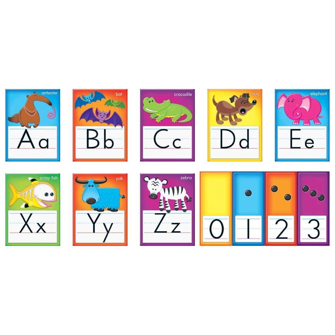 TREND Awesome Animals Alphabet Cards (Standard Manuscript) Bulletin Board Set 3 TREND Awesome Animals Alphabet Cards (Standard Manuscript) Bulletin Board Set