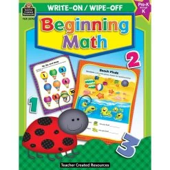 Beginning Math Write-On Wipe-Off Book By Teacher Created Resources