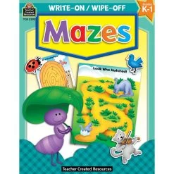 Mazes Write-On Wipe-Off Book By Teacher Created Resources