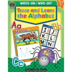 Trace And Learn The Alphabet Write-On Wipe-Off Book By Teacher Created Resources