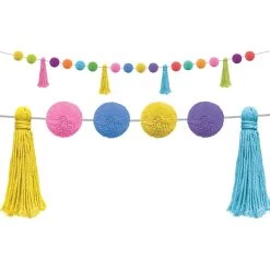 Colorful Pom-Poms And Tassels Garland By Teacher Created Resources