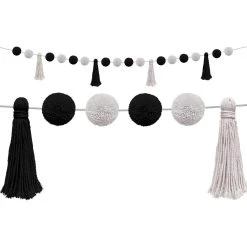 Black And White Pom-Poms And Tassels Garland By Teacher Created Resources