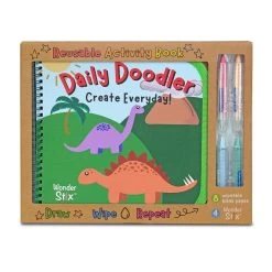 Dino Daily Doodler Reusable Activity Book With Wonder Stix